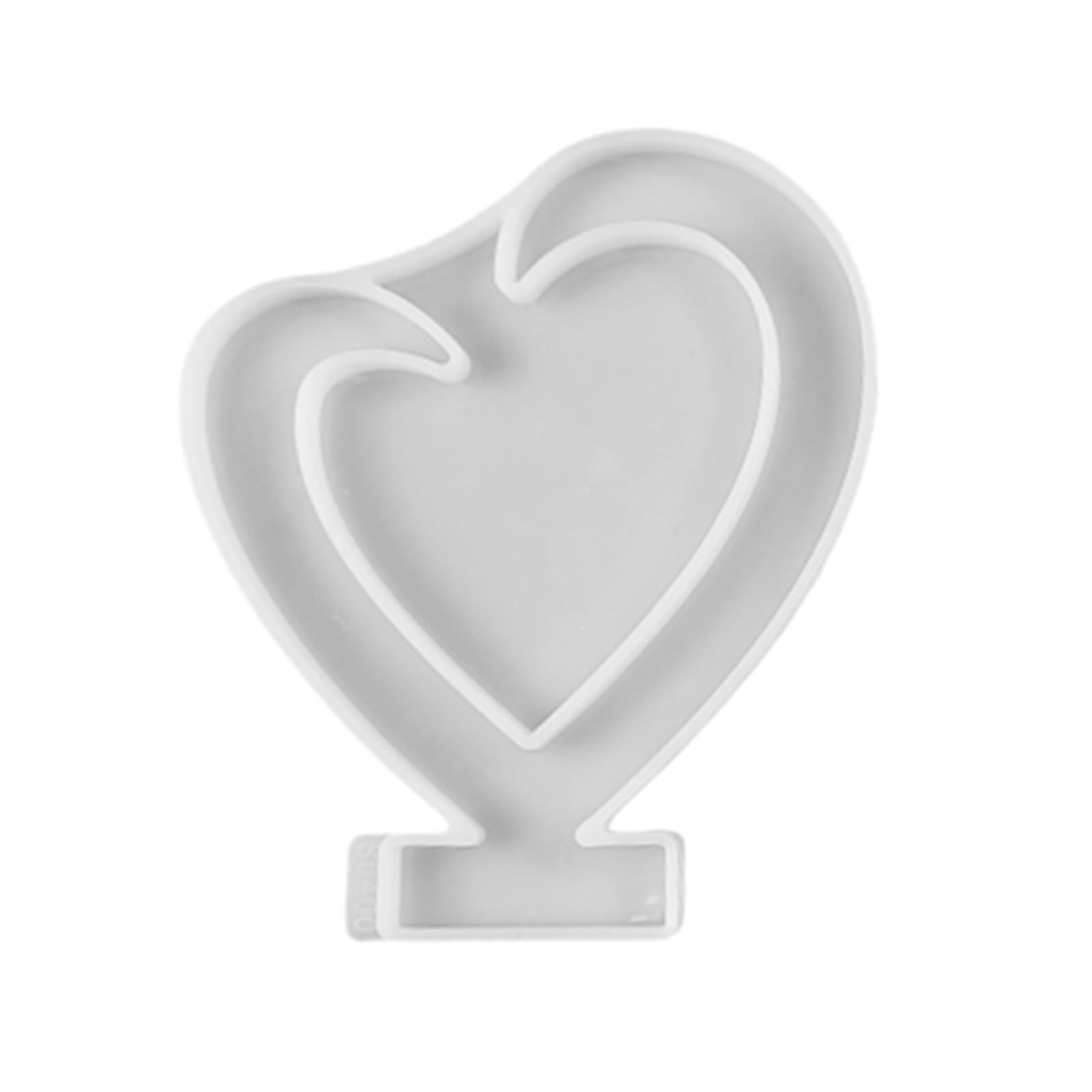 Yhplxyuus Silicone Heart Candlestick Molds Concrete Resins Molds Love Shape Holder Silicone Castings Heart Holder Love Shape Candlestick Decorative