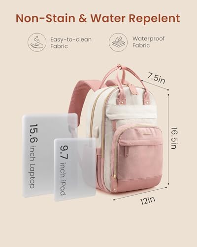 Image of LOVEVOOK Laptop Backpack for Women, Travel Backpacks Work Anti-Theft Bag, Backpack Purse, Conputer bags with USB, Waterproof