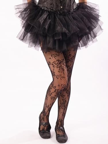 Sacina Red Black Lace Tight, Black Pantyhose for Women, Sheer Fishnet, Flower Stocking, Gothic Accessories3