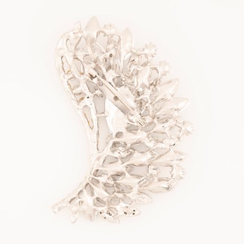 Image of Rhinestone Crystal Big Large Brooch Pin Jewerly Accessory Wing shape Gold Tone