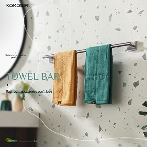 Image of KOKOSIRI Towel Holder Bathroom Accessories Towel Bar for Bath Kitchen Necklace Holder 24 Inch Brushed Nickel Stainless Steel B4005BR-L24