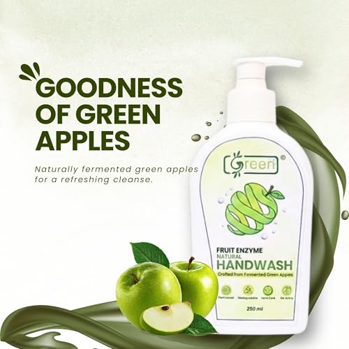 Image of Green Hand Wash with Fermented Green Apple Extracts 250 ml| Natural Fruit Enzyme Hand| Gentle on Sensitive Skin