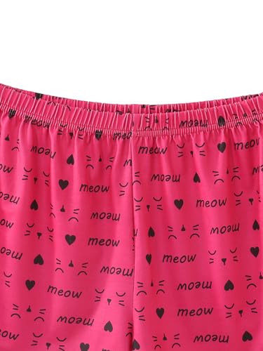 Image of VENTELAN Pajama Set For Women Cute PJS Summer Short Sleeve Shorts Sleepwear