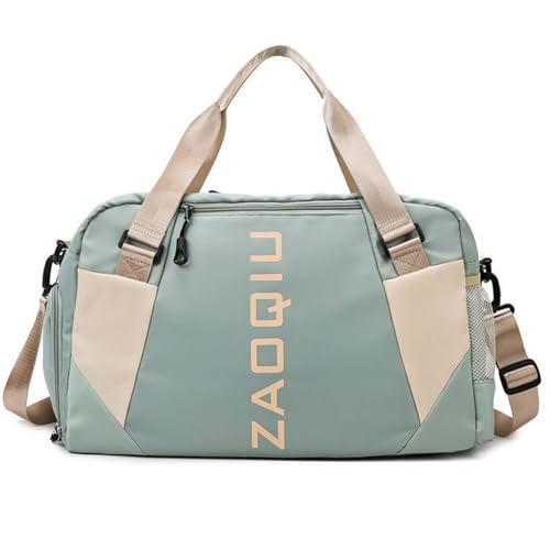 Bolsa Deporte Mujer y Hombre,Bolsa Viaje Macuto con Zapato y Compartimento HúMedo,Bolsas de Impermeable Fin de Semana para Mujer para El Gimnasio, La NatacióN y Los Viajes (Verde)