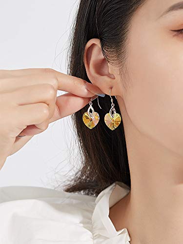 Boucles d'oreilles D pour femmes S en cristal cœur qui restent légères