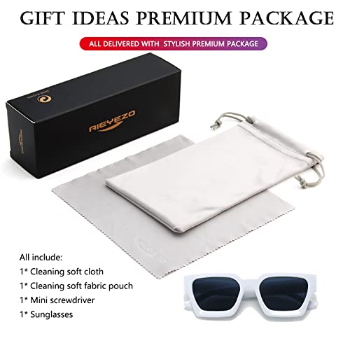 Image of AIEYEZO Square Sunglasses for Women Men Square Thick Frame Sun Glasses Simple Designer Style Shades