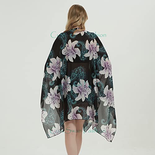 Kimono de playa boho cárdigan floral transparente para tus vacaciones 6