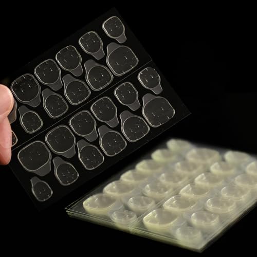 10 Sheets (240pcs) Nail Glue Stickers Double Side for Press on Nails Stickers, Coolnail Waterproof Breathable False Finger Nail Tips Jelly Adhesive Nail Tabs Glue Sticky