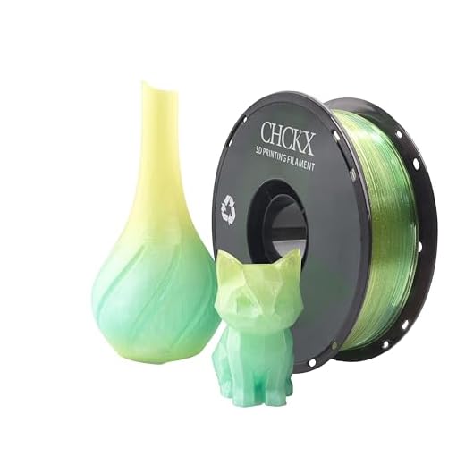 CHCKX Crystal Rainbow PLA 3D Printer Filament, Dimensional Accuracy +/- 0.02 mm, 1kg (2.2lbs), 1.75 mm, Rainbow Yellow Green