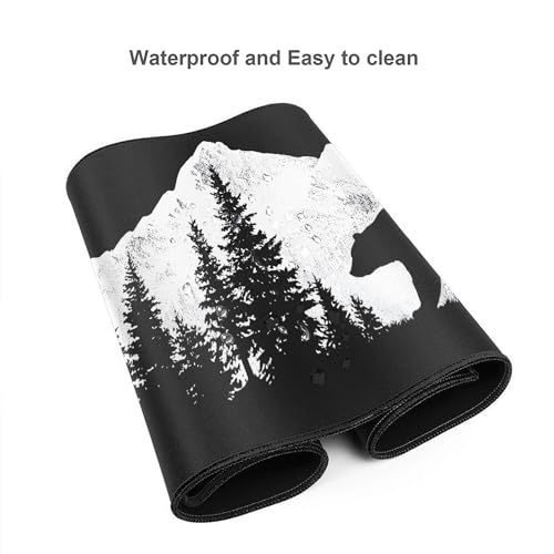 Image of Forest Bear Extended Gaming Mouse Pad, with Stitched Edges Large Mouse Pad Desk Protector, Rubber Base Mousepad Keyboard Mouses Mat for Work Game Office Home- 32 inch X 12 inch Inch,E50