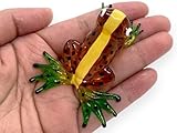 Lampwork COLLECTIBLE MINIATURE HAND BLOWN Art GLASS New Light Brown Frog FIGURINE