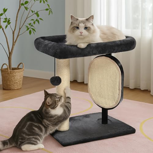 Image of Amazon Basics Single-Platform Cat Tree with Scratching Post and Pad for Indoor Cats, 15.7 x 11.8 x 18.5'', Gray