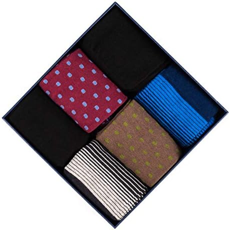 segnalibro Men's Socks Cotton Rich Comfortable Classic Patterned Dress Socks Size 6-11 6 Pack