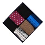 segnalibro Lot de 6 paires de chaussettes pour homme en coton majoritaire confortable à motif classique Taille 39-45 coffret cadeau (burgundy)