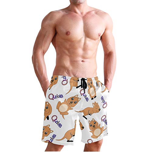 Cute Quokka Animal Mens Swim Trunks Quick Dry Board Shorts Summer Beach Short with Pockets4