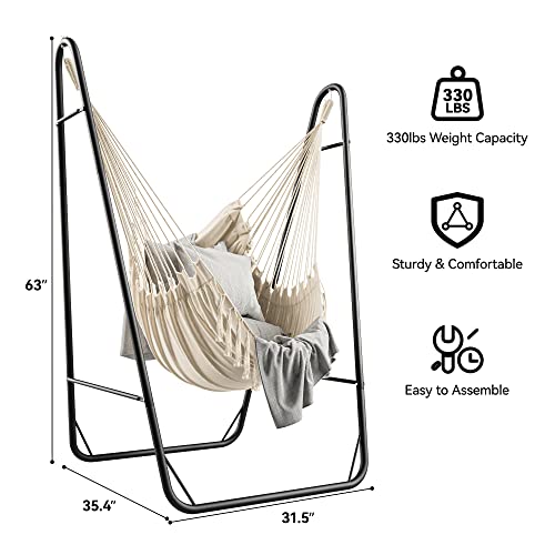 Yitahome MAYIH0009213MA Hammock Chair With Stand Heavy Duty With Hanging Swing Chair 330Lbs Indoor Outdoor Swing Stand thumb #3