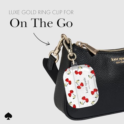 Image of kate spade new york AirPods Pro Protective Case with Keychain Ring - Cherry Dot, Compatible with AirPods Pro 2nd / 1st Generation