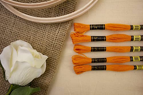Image of UMC STAG 12 Pieces Tangerine Colour 740 /316 Premium Embroidery Thread | 100% Egyptian Cotton Premium Skeins | Cross Stitch Embroidery Floss | Oeko TEX Certified Stranded Cotton (Tangerine)