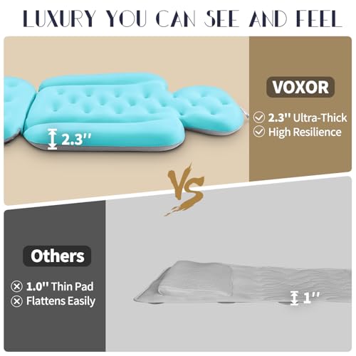 Full Body Bath Pillow for Bathtub, Thick Bathtub Cushion, Luxury Tub Pillow for Bath for Headrest Neck and Back Support Ocean Blue 51
