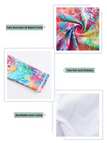 Image of Girls Rash Guard Set for Girls Long Sleeve Swimsuits Hawaiian Two Piece Bathing Suits Swimwear Set