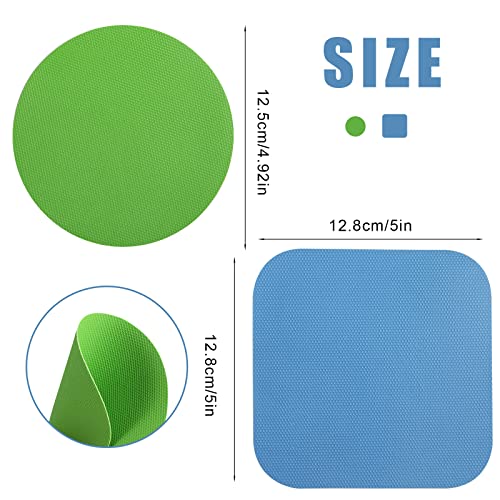 LUTER 4pcs Jar Opener, Rubber, Multi-function Silicone Bottle Opener for Seniors with Arthritis Weak Hands Lid Cap Gripper Pads Kitchen Coasters Gadgets(Light Blue, Green)