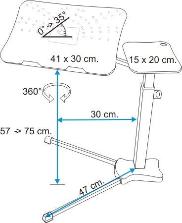 Table pour PC portable ergonomique support orientable pour ordinateur et tablette - 5