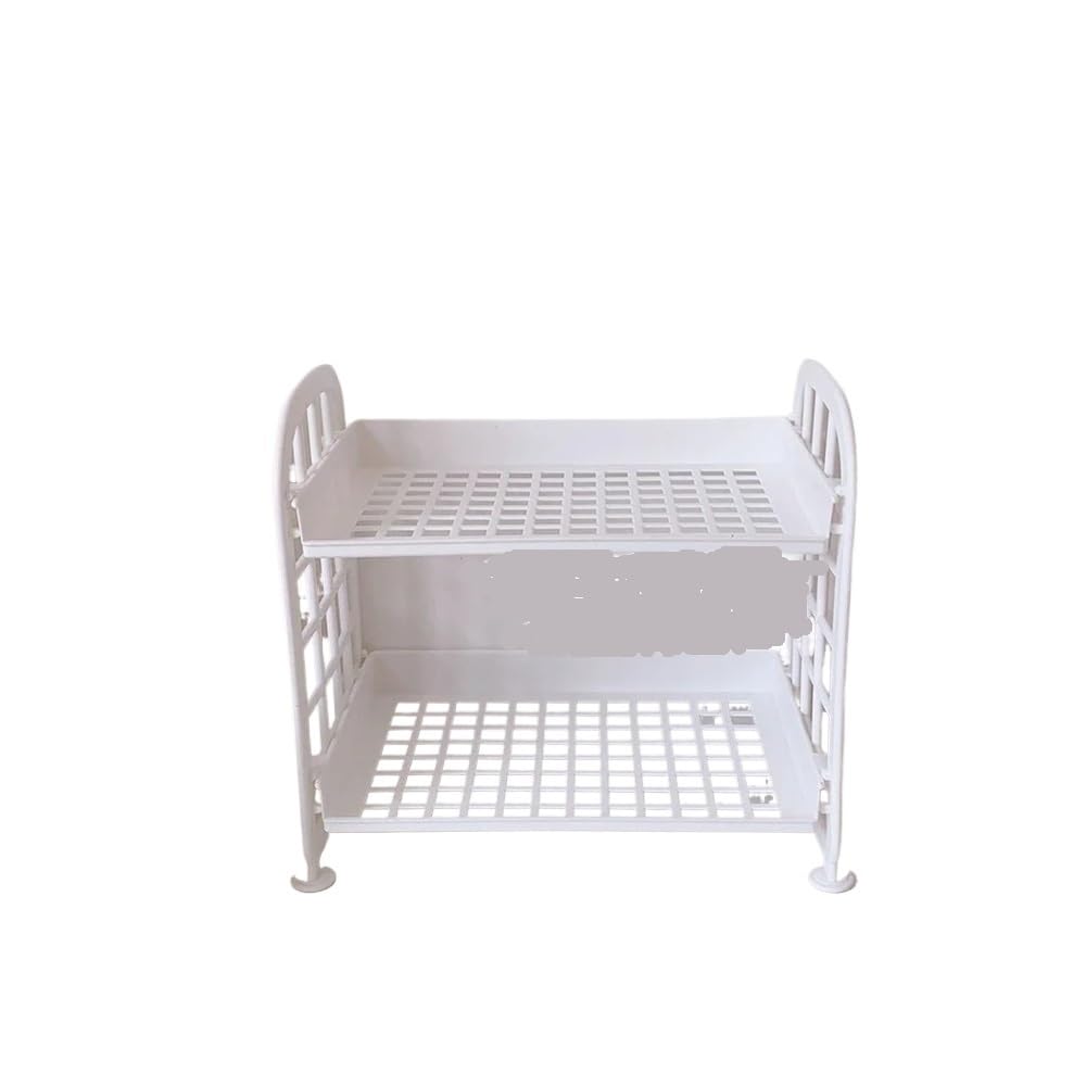 carxterken Desktop Stationery Rack Storage Holder Multi-Functional Plastic Shelf(WHITE)
