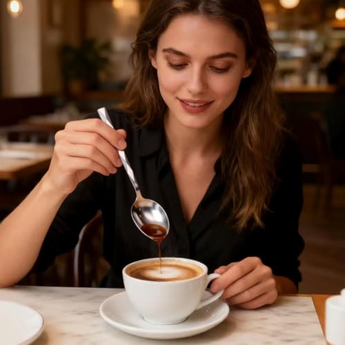 Premium 12-Piece Teaspoons Set,Mirror Polish & Diamond Cut 6.2" metal spoons for Coffee & Dessert,silverware spoons Food-Grade Stainless Steels tea spoon for Home,t Restaurant & Daily Use by SEEKPDDK - Image 3