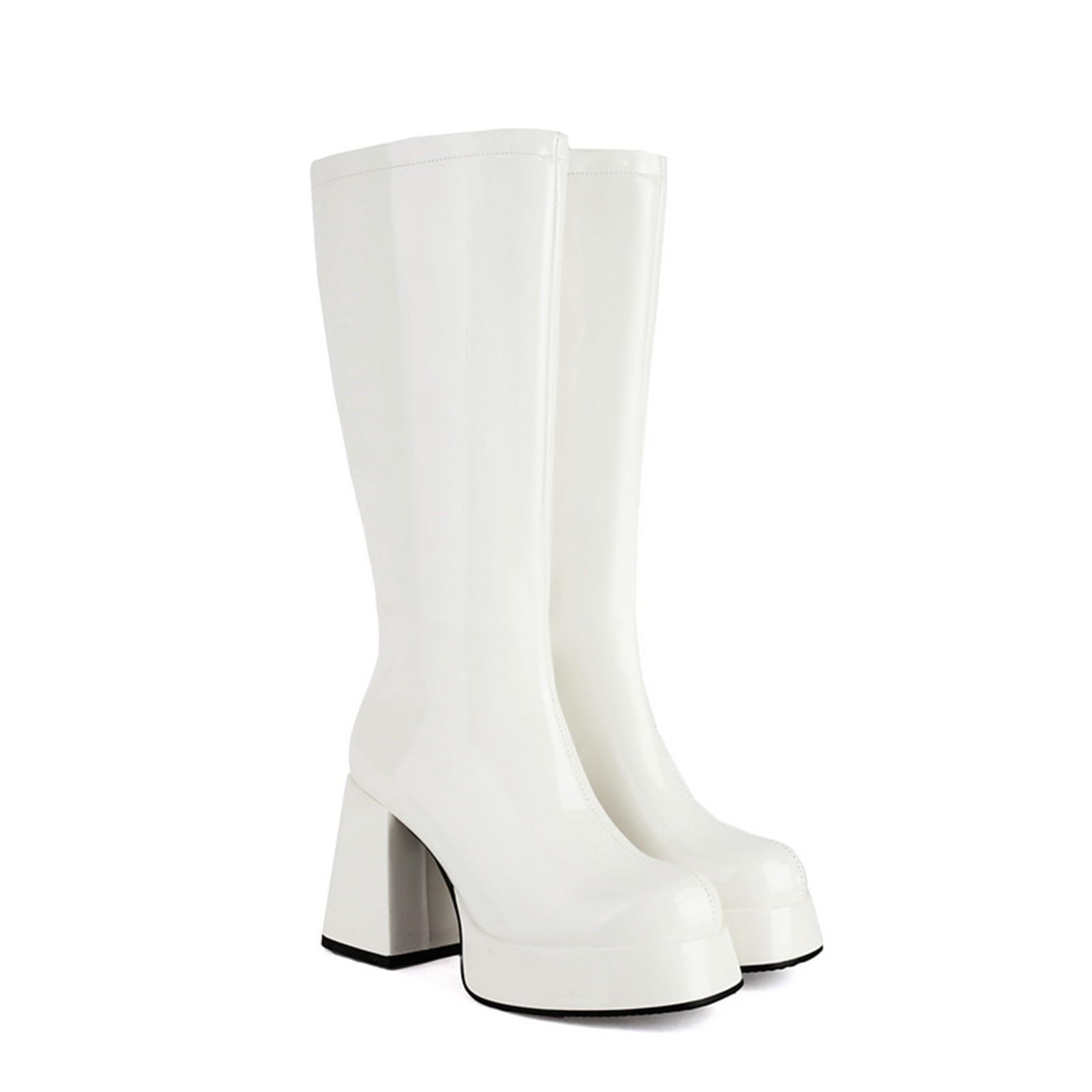 Botas altas de tacón para mujer, botas altas por encima de la rodilla ligeras al aire libre botas altas con tacón con cremallera botas de montar para mujer suela interior primavera invierno,