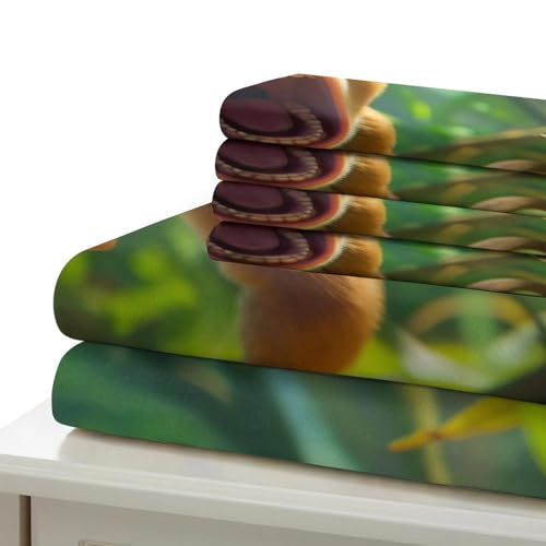 Housse de couette singe 135x200 microfibre douce 3 pièces