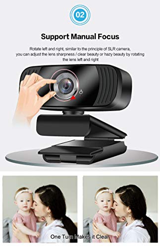 Webcam Full HD 1080p 60fps USB 2.0, com Microfone Embutido