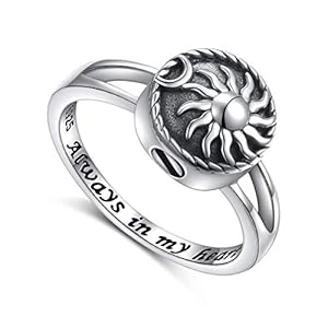 S925 Sterling Silver Always in My Heart Cremation Urn Ring for Ashes Keepsake Urn Jewelry Memorial Ring for Women