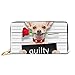 Produktbild JHGFG Mode Handtasche Reißverschluss Brieftasche Valentinstag Chihuahua Hund Rose Mund Mugshot Telefon Clutch Geldbörse Abendkupplung Blocking Leder Brieftasche Multi Card Orga