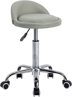 Mingone Bürohocker mit Rollen 360° drehbar Grau