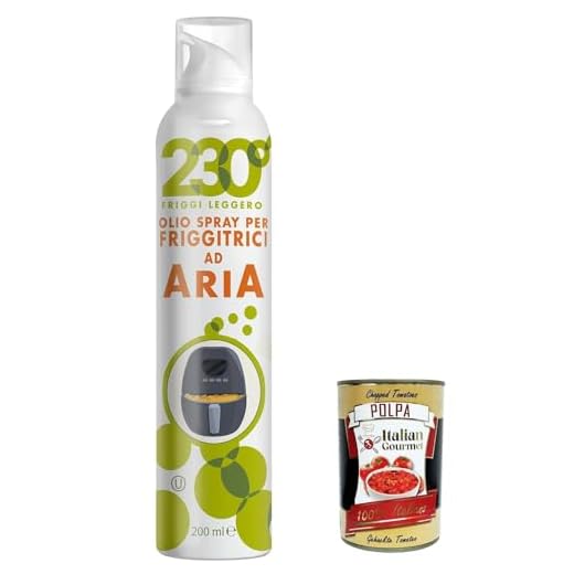 Sprayleggero olio per air fryer - Pulverizador de aceite para freír con aceite de girasol, aceite de aguacate y aceite de arroz, 200 ml, aceite alto + polpa italiana gourmet 400 g