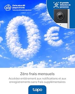 Tapo D210 Sonnette sans Fil avec caméra Exterieur 2K 3MP, IP65 étanche, Ultra Grand Angle 160°, Vision Nocturne en Couleur, Détection Humaine AI Gratuite, Audio Bidirectionnel, Installation Facile