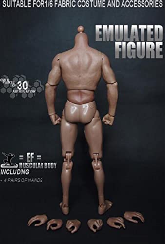 12'' Muscular Body,Male Flexible Action Figure Body Doll For 1:6 Scale Head Sculpt Carved #TOP6