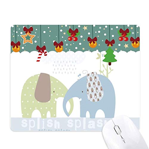 Tapis de souris éléphant bleu vert en caoutchouc Splash