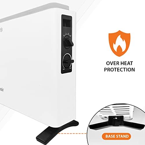 ANSIO Heater 2000W Convector Heater with 3 Heat Settings , Electric Heater with Adjustable Thermostat , Portable Heater, Space Heater, Room Heater with Overheat Protection