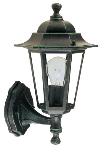 Papillon 8193055 Farol Jardín Hexagonal Verde Soporte Bajo, Negro