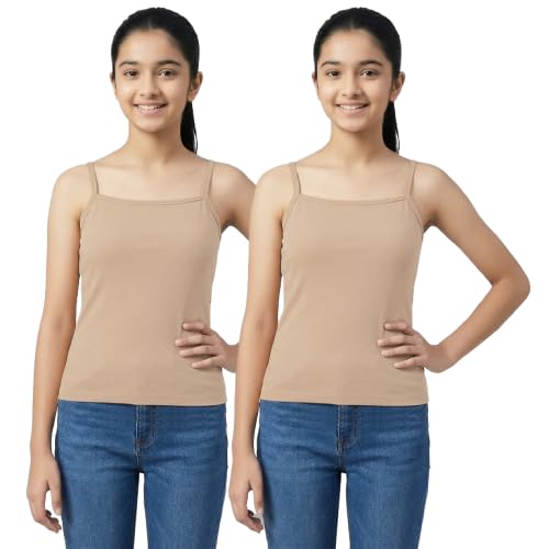 Bamboo Cotton Camisole for Beginners | Beginners Cami for Puberty | Confidence for School & Home | Soft Stretchy Cotton | Pack of 2-image-21