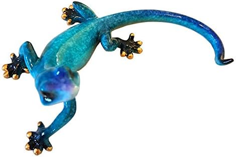 Aljec Speckled Gecko, Small, Metal, Blue, 16.5 x 10 x 7 cm