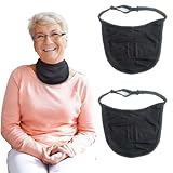 Tracheostomy Supplies-Stoma Covers for Laryngectomy Adjustable Straps Cover Neck Trachea Care Kits with Dust Shield Protectors(Double-Layer) Breathable Laryngectomy Cover Tracheotomy Care (Black) (2)