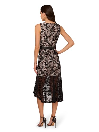 Image of Adrianna Papell Women's Lace Midi Flounce Dress
