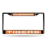 Rico Industries NCAA Clemson Tigers Laser Cut Inlaid Standard Chrome License Plate Frame, 6