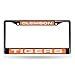 Rico Industries NCAA Clemson Tigers Laser Cut Inlaid Standard Chrome License Plate Frame, 6" x 12.25", Black