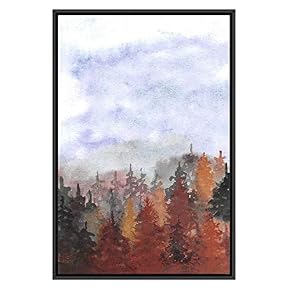SIGNWIN Framed Canvas Wall Art Pine Tree Canvas...