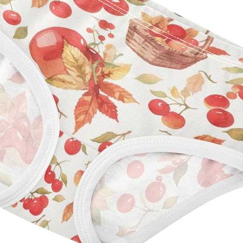 Wusikd Apples Cherries Girls' Underwear Cotton Baskets Girls Briefs Soft Toddler Underwear 2T4