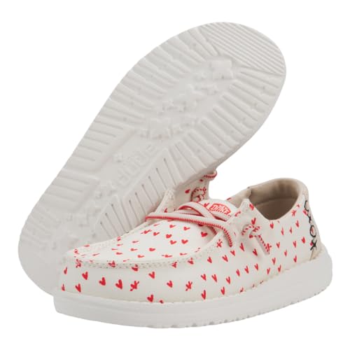 Image of HEYDUDE Kids Wendy Heart (Little Kid /Big Kid) - Shoes for Kids - Textile Upper Lining Insole and Outsole