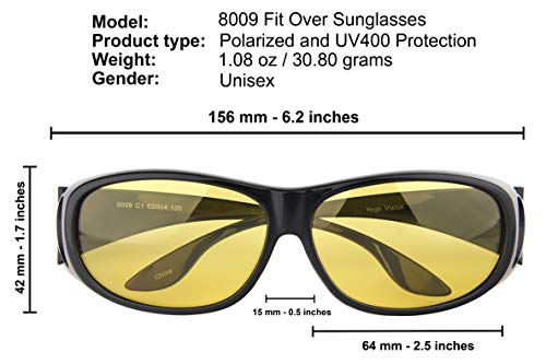 Success Eyewear Night Driving Glasses Anti Glare Polarized Night Vision Yellow Tint Night Driving Glare Reducing Fit Over Driving Sunglasses Men and Women by Success Eyewear - Used condition - Image 3